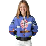 personalized new york yankees mario blocks blue black bomber jacket best selling