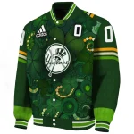 personalized new york yankees shamrock vortex green varsity jacket best selling