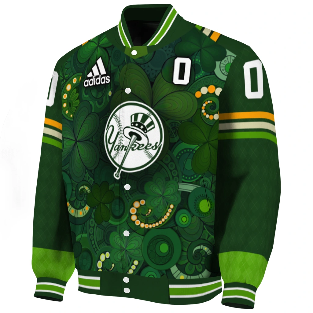 personalized new york yankees shamrock vortex green varsity jacket best selling personalized new york yankees shamrock vortex green varsity jacket best selling
