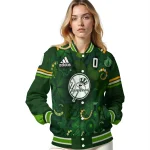personalized new york yankees shamrock vortex green varsity jacket best selling