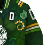 personalized new york yankees shamrock vortex green varsity jacket best selling