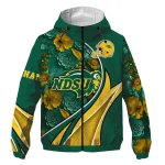 personalized north dakota state bison blossoms helmet green windbreaker jacket best selling