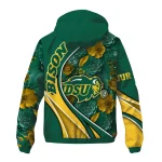 personalized north dakota state bison blossoms helmet green windbreaker jacket best selling