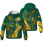 personalized north dakota state bison blossoms helmet green windbreaker jacket best selling