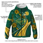 personalized north dakota state bison blossoms helmet green windbreaker jacket best selling