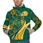 personalized north dakota state bison blossoms helmet green windbreaker jacket best selling