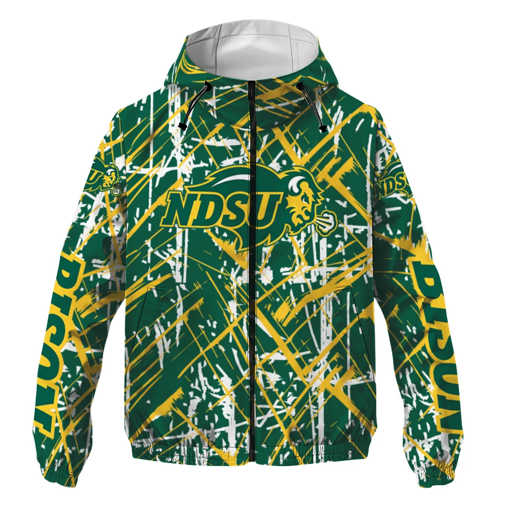 personalized north dakota state bison brushstroke pattern green windbreaker jacket best selling personalized north dakota state bison brushstroke pattern green windbreaker jacket best selling