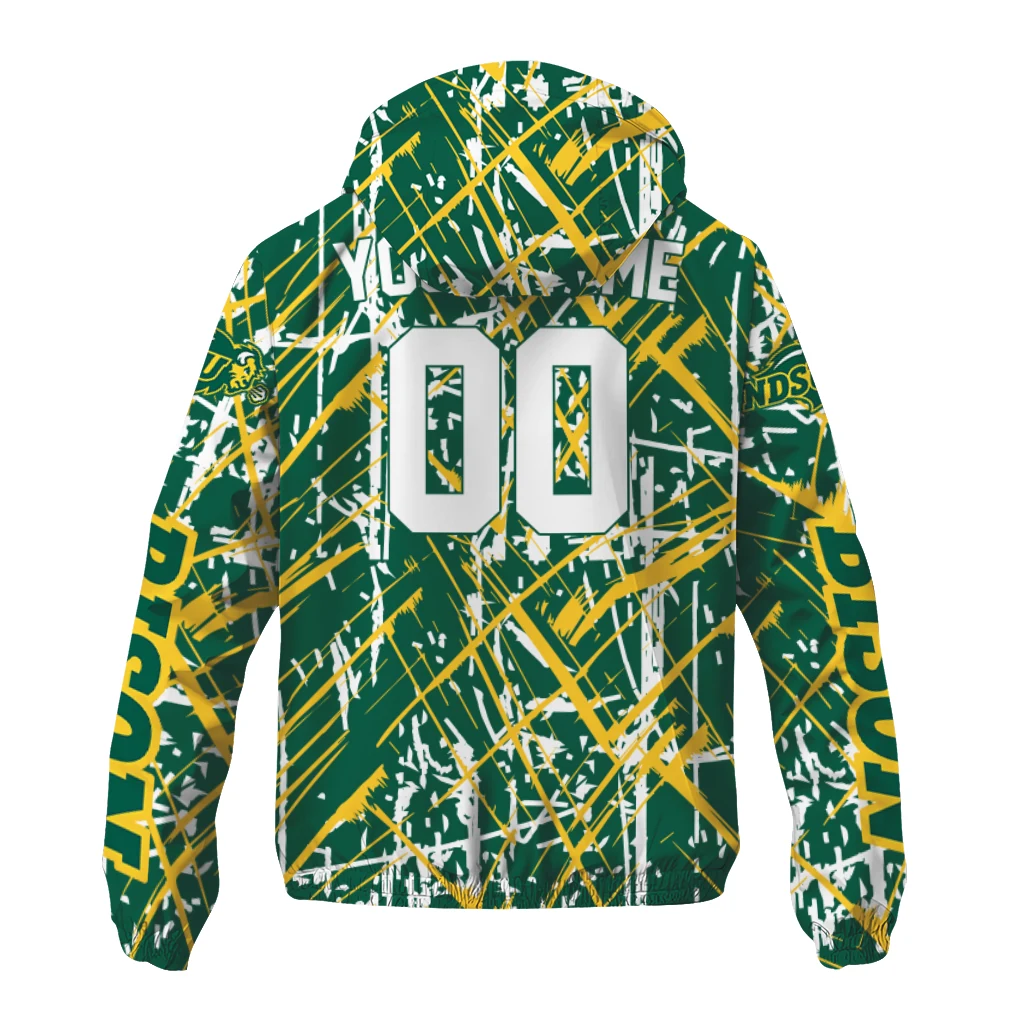 personalized north dakota state bison brushstroke pattern green windbreaker jacket fashion forward personalized north dakota state bison brushstroke pattern green windbreaker jacket fashion forward