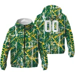 personalized north dakota state bison brushstroke pattern green windbreaker jacket best selling