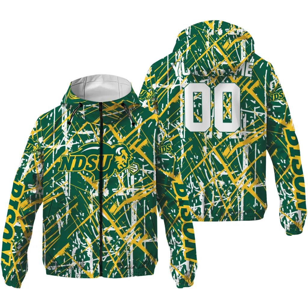 personalized north dakota state bison brushstroke pattern green windbreaker jacket high quality personalized north dakota state bison brushstroke pattern green windbreaker jacket high quality