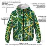 personalized north dakota state bison brushstroke pattern green windbreaker jacket best selling