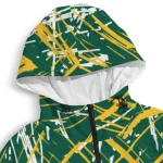 personalized north dakota state bison brushstroke pattern green windbreaker jacket best selling