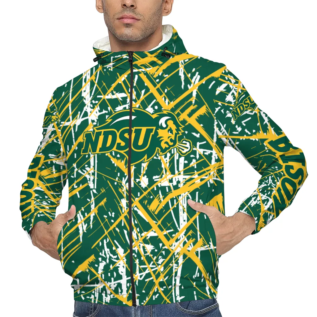 personalized north dakota state bison brushstroke pattern green windbreaker jacket top rated personalized north dakota state bison brushstroke pattern green windbreaker jacket top rated