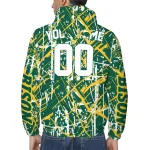personalized north dakota state bison brushstroke pattern green windbreaker jacket best selling