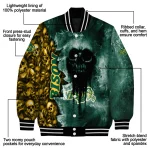 personalized north dakota state bison skull cluster green varsity jacket best selling