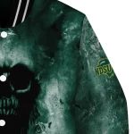 personalized north dakota state bison skull cluster green varsity jacket best selling