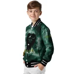 personalized north dakota state bison skull cluster green varsity jacket best selling