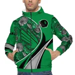 personalized north texas mean green blossoms helmet green windbreaker jacket best selling