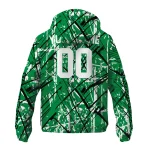 personalized north texas mean green brushstroke pattern green windbreaker jacket best selling