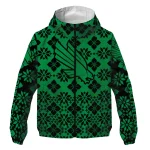 personalized north texas mean green geometric blossom green windbreaker jacket best selling
