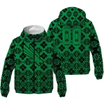 personalized north texas mean green geometric blossom green windbreaker jacket best selling