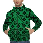 personalized north texas mean green geometric blossom green windbreaker jacket best selling