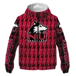 personalized northern illinois huskies lightning strike grid red windbreaker jacket best selling