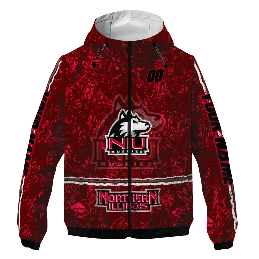 personalized northern illinois huskies shards cluster red windbreaker jacket best selling personalized northern illinois huskies shards cluster red windbreaker jacket best selling