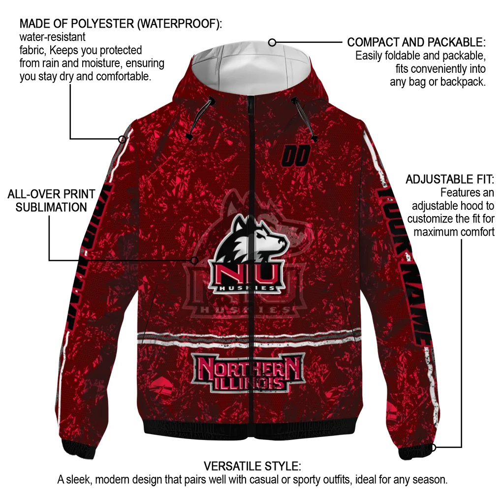 personalized northern illinois huskies shards cluster red windbreaker jacket new arrival personalized northern illinois huskies shards cluster red windbreaker jacket new arrival
