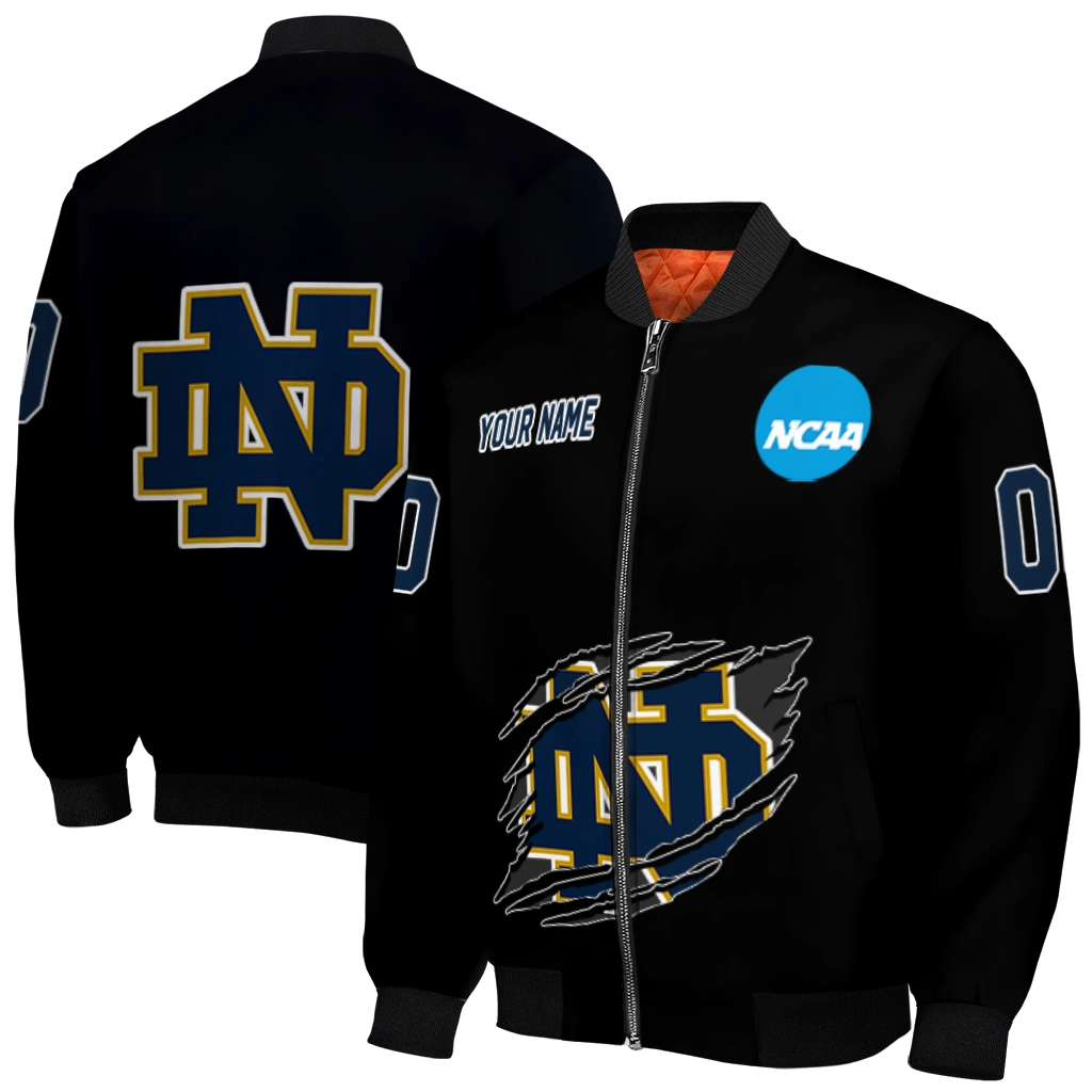 personalized notre dame fighting irish claw shred black bomber jacket best selling personalized notre dame fighting irish claw shred black bomber jacket best selling