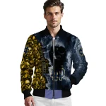 personalized notre dame fighting irish skull cluster navy bomber jacket best selling