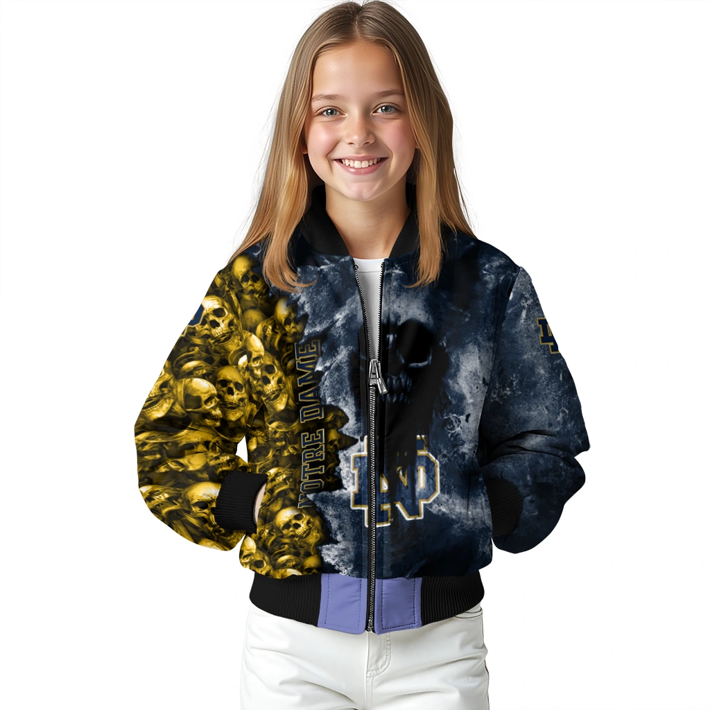 personalized notre dame fighting irish skull cluster navy bomber jacket top rated personalized notre dame fighting irish skull cluster navy bomber jacket top rated