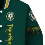 personalized oakland athletics tribal deer art green varsity jacket best selling