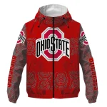 personalized ohio state buckeyes cat eyes scarlet windbreaker jacket best selling