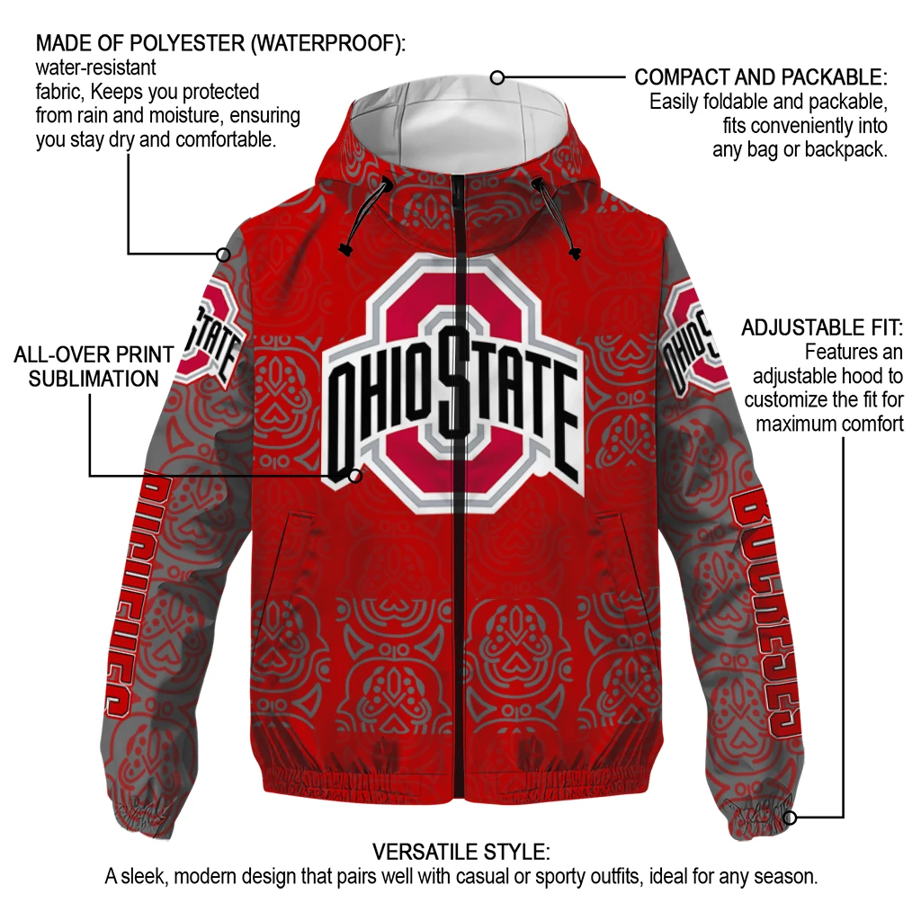 personalized ohio state buckeyes cat eyes scarlet windbreaker jacket new arrival personalized ohio state buckeyes cat eyes scarlet windbreaker jacket new arrival