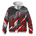 personalized ohio state buckeyes claw mesh scarlet gray windbreaker jacket best selling