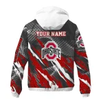 personalized ohio state buckeyes claw mesh scarlet gray windbreaker jacket best selling