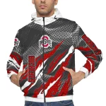 personalized ohio state buckeyes claw mesh scarlet gray windbreaker jacket best selling