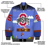 personalized ohio state buckeyes mario blocks blue black varsity jacket best selling