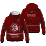personalized ohio state buckeyes shards cluster scarlet windbreaker jacket best selling
