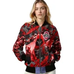 personalized ohio state buckeyes skull horde scarlet bomber jacket best selling