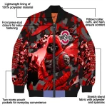 personalized ohio state buckeyes skull horde scarlet bomber jacket best selling