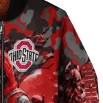 personalized ohio state buckeyes skull horde scarlet bomber jacket best selling