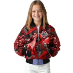 personalized ohio state buckeyes skull horde scarlet bomber jacket best selling