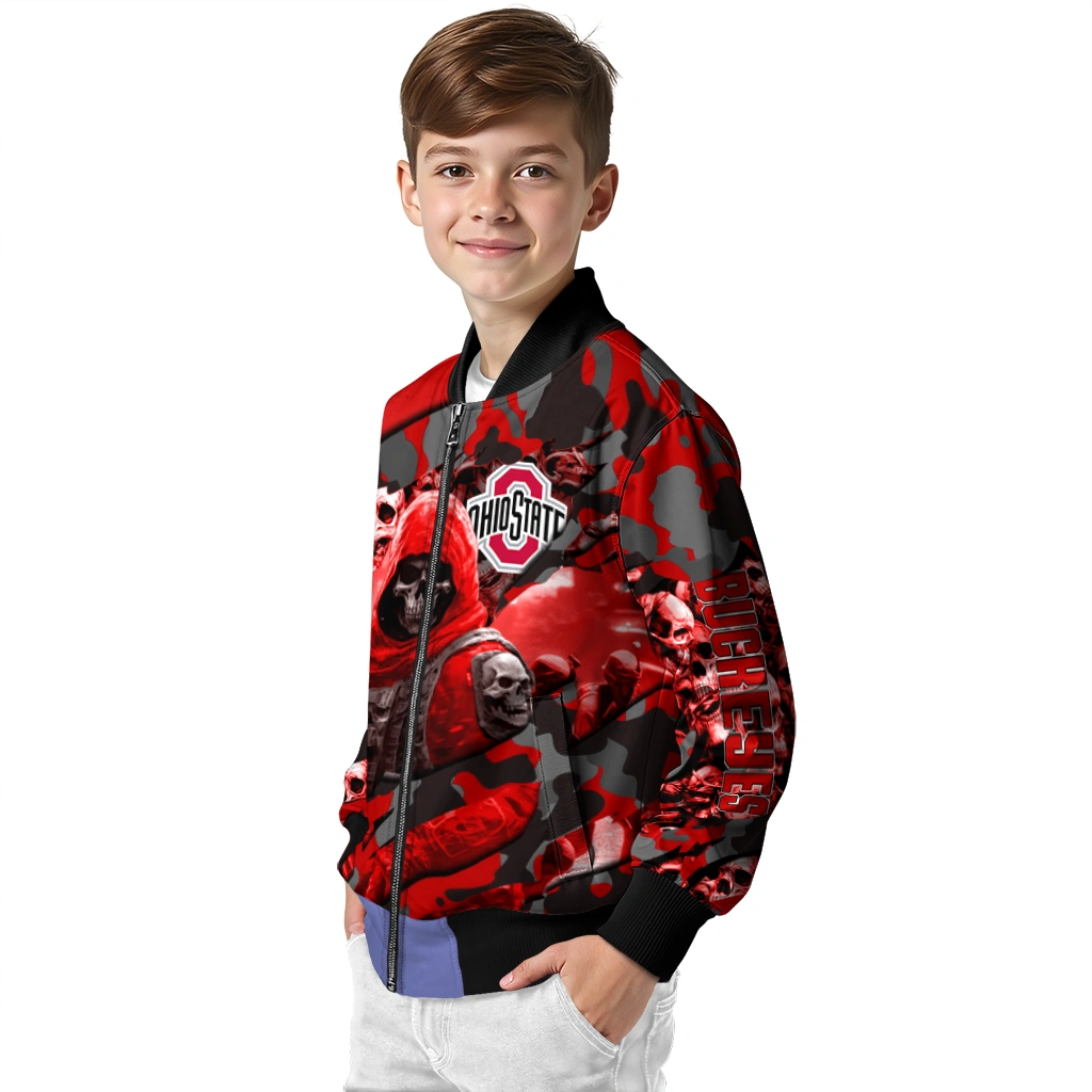 personalized ohio state buckeyes skull horde scarlet bomber jacket trendy personalized ohio state buckeyes skull horde scarlet bomber jacket trendy