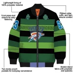 personalized oklahoma city thunder clover green lines green black bomber jacket best selling