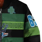personalized oklahoma city thunder clover green lines green black bomber jacket best selling