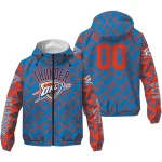 personalized oklahoma city thunder trellis mesh blue windbreaker jacket best selling