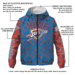 personalized oklahoma city thunder trellis mesh blue windbreaker jacket best selling