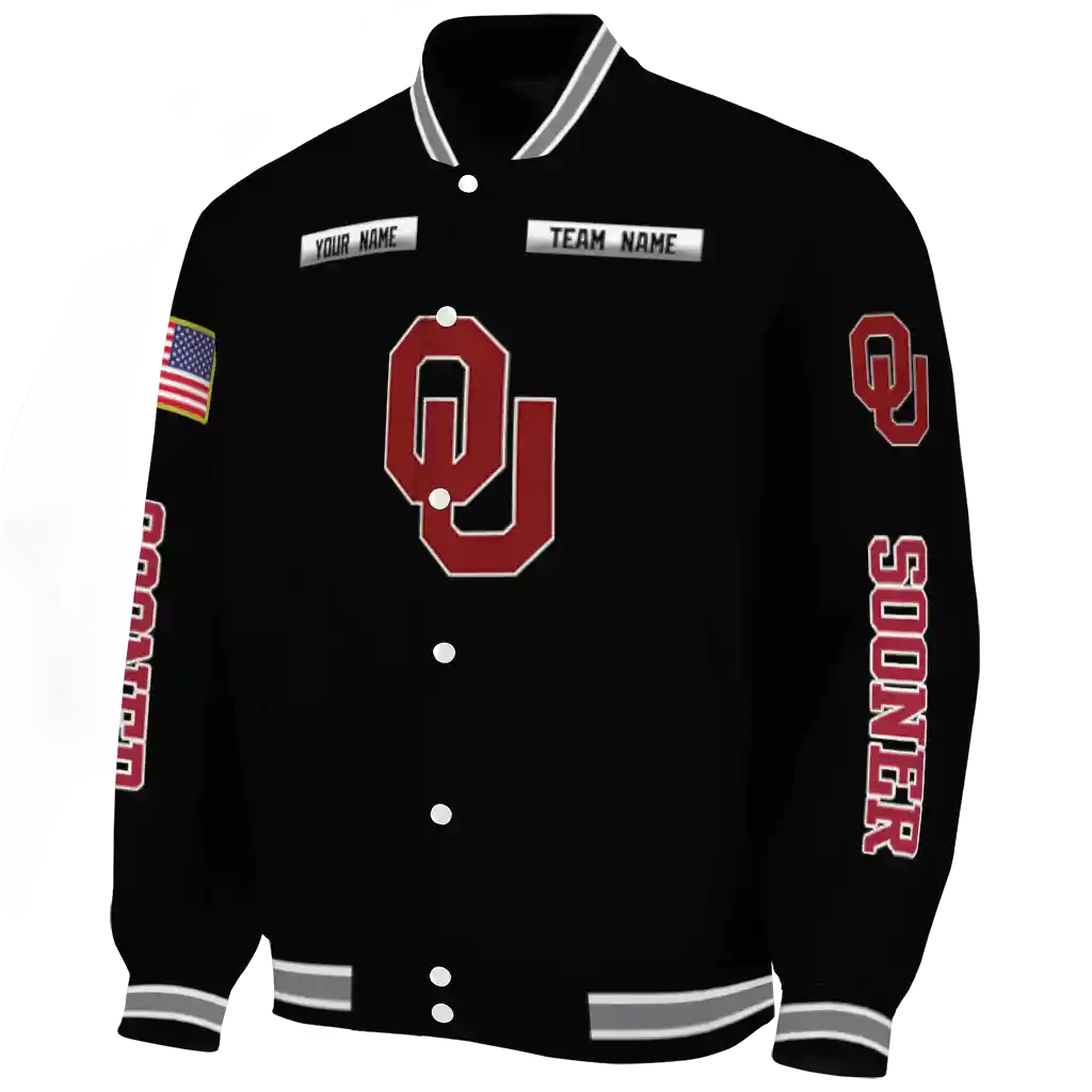 personalized oklahoma sooners american flag skull black varsity jacket best selling personalized oklahoma sooners american flag skull black varsity jacket best selling